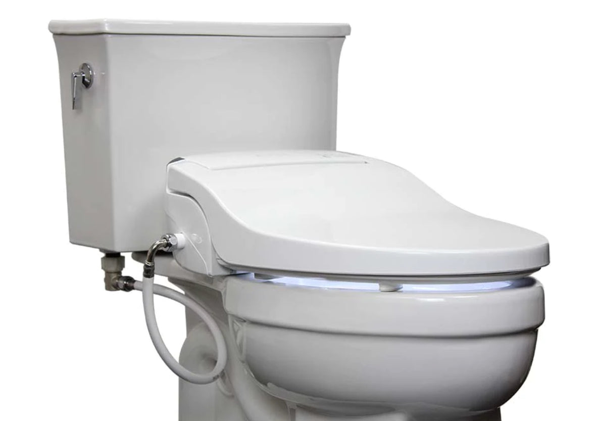Hybrid Bidet Toilet Seat Elongated White
